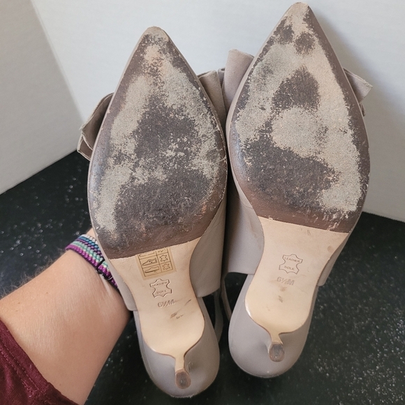 Tory Burch Rosalind Slingback Kitten Heels in Beige - Picture 9 of 10